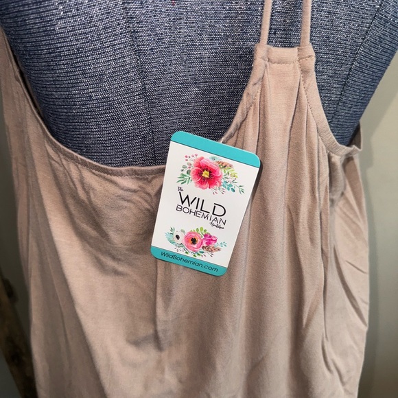Wild Bohemian NWT Lace Hem Racerback Slip Dress - Picture 8 of 9